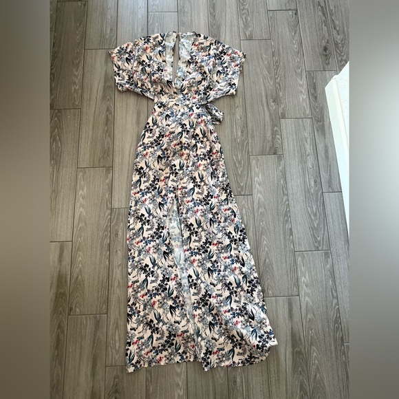 Boutique|Women’s short sleeve boho Floral Maxi Dress,open back & bow tie•••Med - Picture 8 of 14